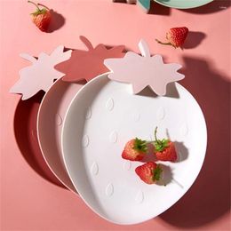 Plates Creative Strawberry Shaped Dried Fruit Plate Make People Feel Happy Allowing You To Meet Customers With Face Has Beauty