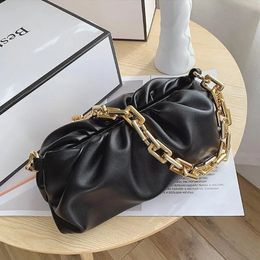 Luxury Day Clutches Thick Chain Shoulder Bags For Women Fashion Ladies Cloud Armpit Bag Brand Dumpling Pleated Handbags