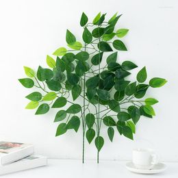 Decorative Flowers 60cm Eucalyptus Tree Branch Round Leaves Artificial Money Leaf Retro Plant Decoration Fake Flower Faux Foliage