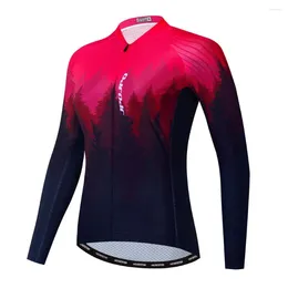 Racing Jackets Women Cycling Jersey Long Sleeve Riding Bicycle Wear Sports Shirt Top Clothing Bike Clothes Ropa Ciclismo Gradient