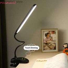 Desk Lamps Usb Led Desk Lamp Clip on Table Light 3 Colors Touch Dimming Study Table Lamp Eye-Care Bedside Reading Night Light Room Decor Q231104