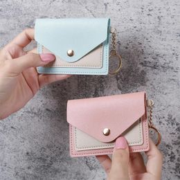 Card Holders PU Bag Candy Colour Simple Zero Wallet Student Meal Multifunctional Holder Carteras Para Mujeres