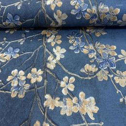 Wallpapers Navy Blue Shabby Chic Wallpaper Background Wall Paper Textured Flower Mural Bedroom Decor