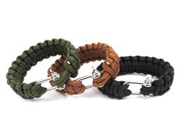 10 PCS Cobra PARACORD BRACELETS KIT Military Emergency Survival Bracelet Charm Bracelets Unisex U buckle 3 Colors2956388