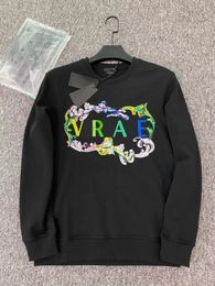 Men's Hoodies & Sweatshirts Hoodie Women Men Casual Sweatshirt Classic Letter Florals Print Oversized Long Sleeve Tops with Plush