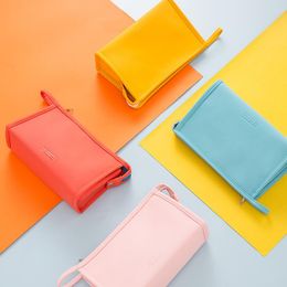 Love Color Storage Stationery Bag Pen Pencil Case PU Leather Pouch Handbag For Cosmetic Household Travel Office School F109