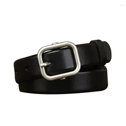 Belts Pure Cowhide 2.4cm Wide Women Belt Thick Genuine Leather For Female Strap Top Quality Pin Buckle Waistband Jeans