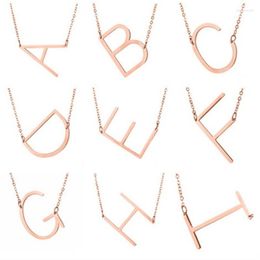 Pendant Necklaces ZWPON Fashion Stainless Steel 26 Letter Necklace 3 Colourful Alphabet Choker Initial Women Girl Female Jewellery