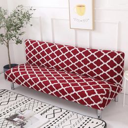 Chair Covers No Armrest Folding Sofa Bed Cover For Living Room Big Bedspread 3-seater Armless Futon Slipcover Stretch Spandex Couch