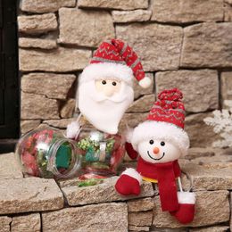 Christmas Decorations Merry Children Santa Claus Snowman Elk Candy Packaging Jar Bin Xmas Decoration For Home Table Decor