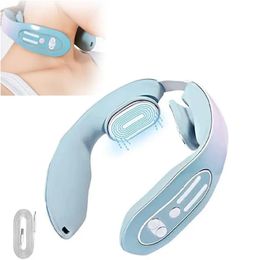 Face Care Devices Neck Massager Cervical Massage Instrument Micro Current Pulse Vibration Kneading And Physical Therapy 231102