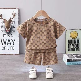 Lager 1-7 Jahre Designer Kinderkleidung Sets T-Shirt Hosen Set Markendruck Kinder 2 Stück reine Baumwolle Kleidung Baby Jungen Mädchen Fashio