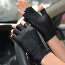 Five Fingers Gloves Elastic Tight Breathable Half-finger Men Women Thin Driving Riding Sports Bike Unisex Solid Dance Safety Glove