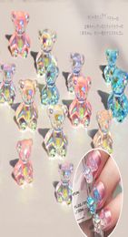 6pcslot 3D Cute Bear Resin Nail Art Decorations Aurora Rhinestone for Nails Glitter Jelly Ornaments DIY UV Gel Manicure Accessori2383934