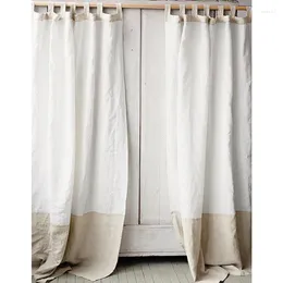 Curtain Pure Linen White And Drapes Flax Handmade Curtains 50% Blackout Extra Long Custom For Living Room Window