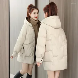 Women's Trench Coats Y2k Clothes Girl Cotton-padded Jacket Parkas Long 2023 Winter Loose Leisure Korean Thickened Warm Hooded Top