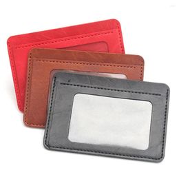 Card Holders Solid Color Holder Slim Bank ID Cards Coin Pouch Case Bag Wallet Organizer Women Men Thin Business