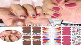 TipsSheet Full Cover Wraps Nail Polish Stickers Flower Designs Glitter Powder DIY SelfAdhesive Art Decoration Decals5011395