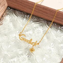 Pendant Necklaces Stylish Wishes Waterproof Gold Plated Stainless Steel Good Luck Letters Cute Daisy Trendy Necklace For Women Kids