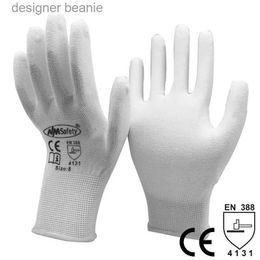 Five Fingers Gloves 12 Pairs Anti Static Cotton PU Nylon Work G ESD Safety Electronic Industrial Working Gs for Men Or WomenL231103