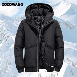 Men's Down Parkas ZOZOWANG 2023 Men Winter Jacket White Duck Down Parka Casual Goose Feather Men's Winter Coat Hood Thick Warm Waterproof Jackets Q231103