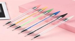 Tamax 1pc Dualended Nail Dotting Pen Crystal Beads Handle Rhinestone Studs Picker Wax Pencil Manicure Glitter Powder Nail Art Too5179122