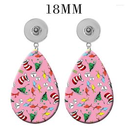 Dangle Earrings MOM Girls Sunflower 12mm 18mm Snap Button Drop Acrylic Eardrop Ear Stud DIY Jewellery V1820