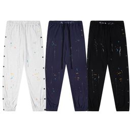 Luxury designer new pants Men's royal blue Grey breasted splash-ink pants Black sweatpants Jogging hip hop casual pantsS-XL