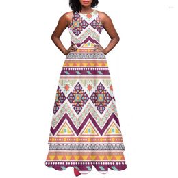 Casual Dresses Summer Women Dress For Party Tribal Vintage Ethnic Sleeveless Lady Slip Clothing Girl Flare Long Vestidos Streetwear