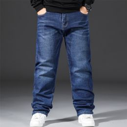 Men's Jeans Large 32-48 Winter Men's Wool Jeans Warm Jeans Thick Denim Pants Brand Men's Pants Casual Straight Loose Men's Jeans 230403