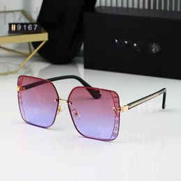 Sunglasses Designer 2023 New Women's with Square Frame, Dark Glasses, Fashionable Sunshade, Large Uv Resistant Glasses Chic 2O7V