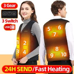 Men's Vests Smart Heated Vest Men Women Usb Rechargeable Electric Self Heating Fleece Warming Jacket Thermal Waistcoat 231102