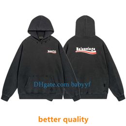 Mens designer Hoodie New arrival Top level version Hooded streetwear sweatshirts Advanced Fabric Embroidered letter Broken hole design Women hoodie Plus size