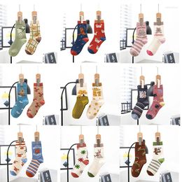 Women Socks AB Version Cartoon Long Tube Cotton Fashionable And Cute Korean Street INS Style College Student Sports