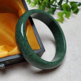 Bangle China Natural Dark Green Hand Carved Wide Jade Bracelet Fashion Boutique Jewellery Men's And Women's Guizhou Gift