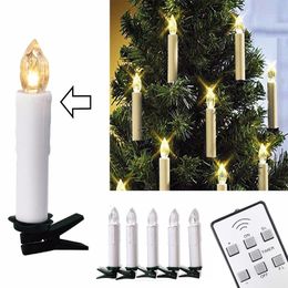 Candles Years LED Flameless Remote Taper Led Tea Light for Home Dinner Party Christmas Tree Decoration Lamp 230403