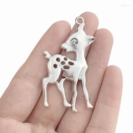 Pendant Necklaces 5 X Antique Silver Colour Deer Animal Charms Pendants For DIY Necklace Jewellery Making Findings Accessories 59x32mm