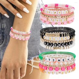 Strand Bohemian Friendship Bracelets For Fans Midnights Reputation Lover Folklore Speak Now Outfit Clay Bead Multi-layer Bracel G4U5