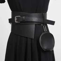 Belts With Waistbag Waist Belt Luxury Designer Vintage Wide Corset PU Leather Y2k Waistband Female Dress