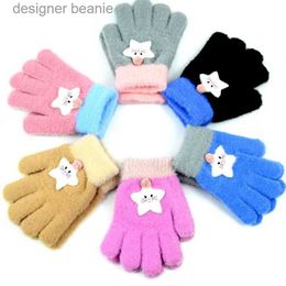 Five Fingers Gloves Brand New Child Kids Baby Girls Boys Winter Knitted Gs Cartoon Warm Mittens Toddlers Outdoor Cartoon Cats Cute GsL231103