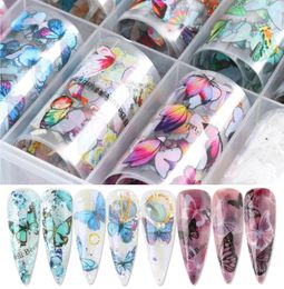 10 Rolls Nail Foils Stickers Colourful Transfer Foil Butterfly Wraps Adhesive Decals Paper Nails Decoration CH17976570870