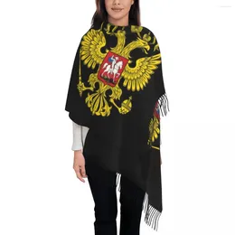 Scarves Personalized Print Coat Of Arms Russia Scarf Women Men Winter Fall Warm Emblem Russian Federation Shawls Wraps