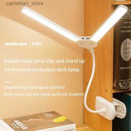 Desk Lamps LED Learning Dedicated Small Desk Lamp Clip-on Eye Protection Student Dormitory Bedside Reading USB Charging Clip Type Q231104