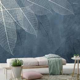 Wallpapers Self-Adhesive Wallpaper 3D Abstract Leaf Po Wall Murals Living Room Bedroom Creative Art Removable Sticker