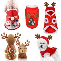 Dog Apparel Christmas Clothes Santa Costume for Pug Chihuahua Yorkshire Pet Cat Clothing Jacket Coat Pets 2024 Year 231102