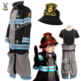 Anime Fire Force Shinra Kusakabe Cosplay Costume Enn Enen No Shouboutai Tamaki Kotatsutakehisa Hinawa Firefighter Uniform Wig cosplay