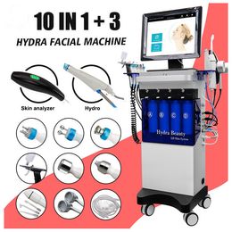 New Generation 13 in 1 Skin Health Detect Analysis Machine with RF Wrinkle Reduce Face Tightening Ultrasound Aqua Peel Skin Hydrating Blackhead Redness Remover