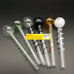 Newest Spiral glass oil Burner pipe great Pyrex Thick Colourful Glass Oil Burner Glass Tube Oil Burning Pipe in stock