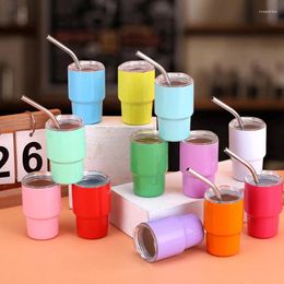Water Bottles MIni 3oz Sublimation Tumble Vacuum Wine Whiskey Insulation Cup Stainless Steel Coffee With Straw Champagne Party Gift