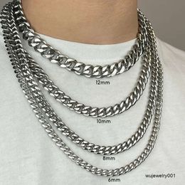 Hip Hop Stainless Steel Silver Men Chains Jewellery Customised Thickness Polished Curb Cuban Link Chain Necklace for Men